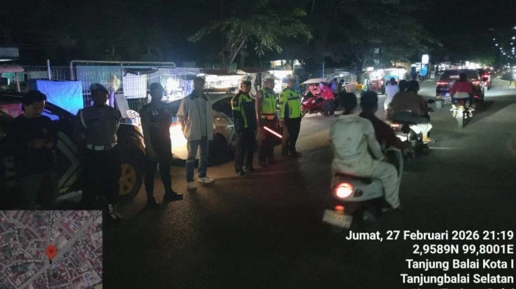 Sat Lantas Polres Tanjungbalai Gelar Blue Light Patrol