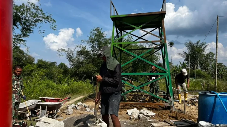 Satgas TMMD Bangun Sarana Air Bersih di Simalungun
