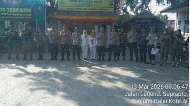 Personel Gabungan Siaga di Stasiun Kereta Api Tanjungbalai