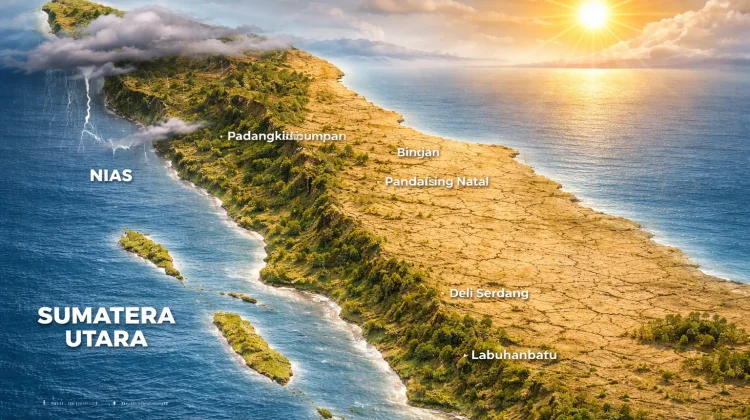 Cuaca Sumut Sepekan: Pesisir Timur Kering, Barat Berpotensi Hujan