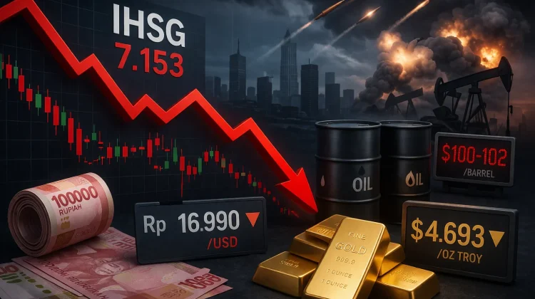 Rupiah dan IHSG Melemah, Harga Emas Turun di tengah Eskalasi Perang