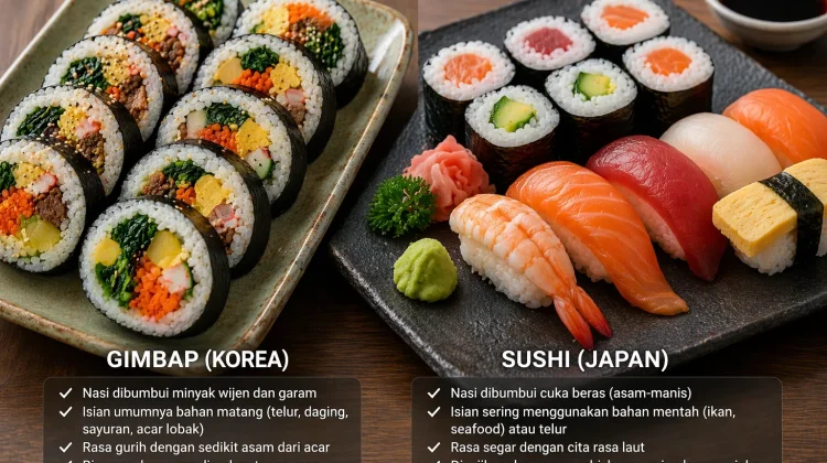 Sushi dan Gimbap, Mirip namun Berbeda