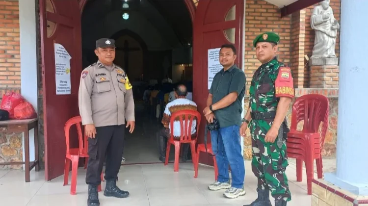 Babinsa dan Bhabinkamtibmas Kompak, Ibadah Paskah di Parongil Aman dan Lancar