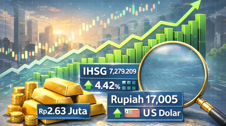 IHSG dan Emas Melonjak, Rupiah Ditutup Menguat di Atas 17.000 per Dolar AS