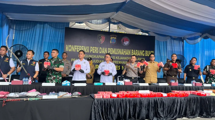 Polrestabes Medan Mengungkap 119 Kasus, Musnahkan 100 Kg Narkotika dan Alat Judi
