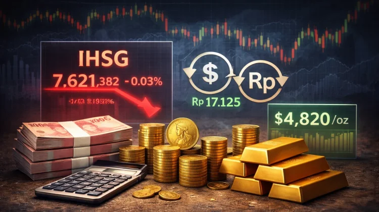IHSG Ditutup Melemah, Rupiah Berfluktuasi  dan Emas Stabil
