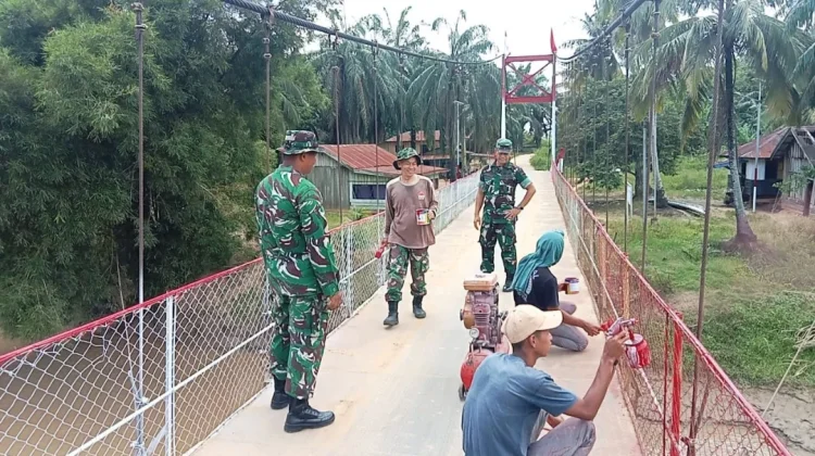 Kodim 0209/LB Tuntaskan Rehabilitasi Jembatan Perintis Garuda di Desa Rasau