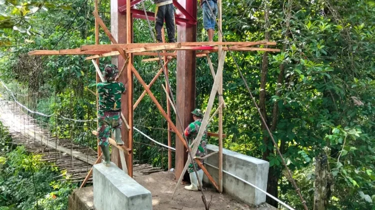 Percepatan Infrastruktur Jembatan Gantung Garuda Desa Kaban Tengah