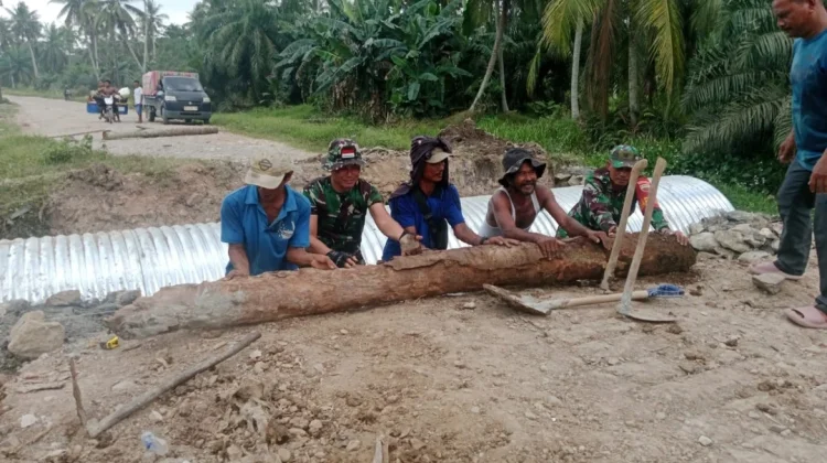 Kodim 0209/Labuhanbatu Rampungkan Pembangunan Jembatan Aramco Pasar Bilah 2B