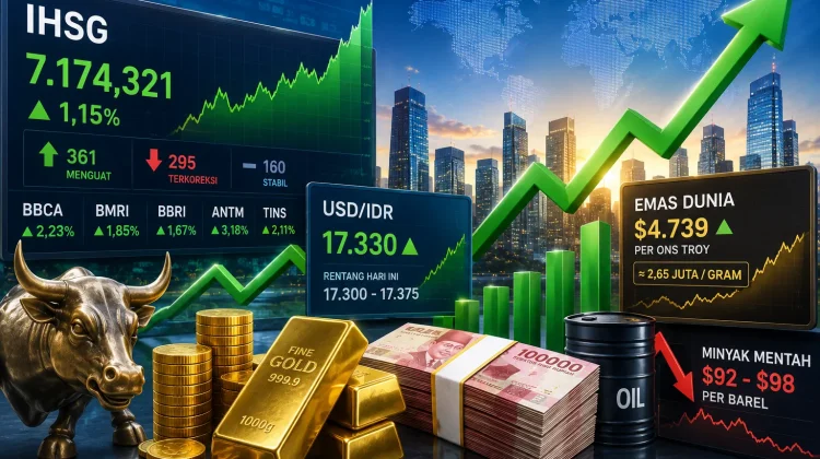 IHSG, Rupiah dan Harga Emas Kompak Menguat