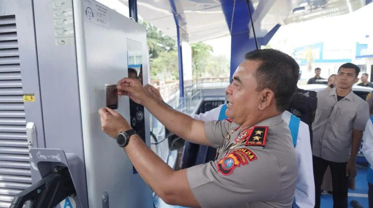 SPKLU PLN Ultra Fast Charging Pertama di Lingkungan Polda Beroperasi di Sumut