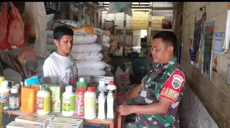 Babinsa Koramil 03/Parongil Kunjungi Cek Harga Pupuk Subsidi