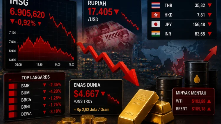 IHSG dan Rupiah Melemah, Harga Emas Ikut Tertekan