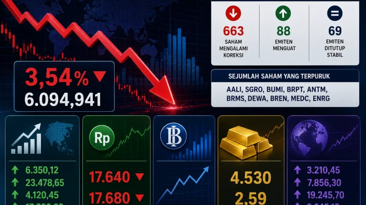 IHSG Terpuruk 3,54 Persen, Rupiah Ikut Melemah