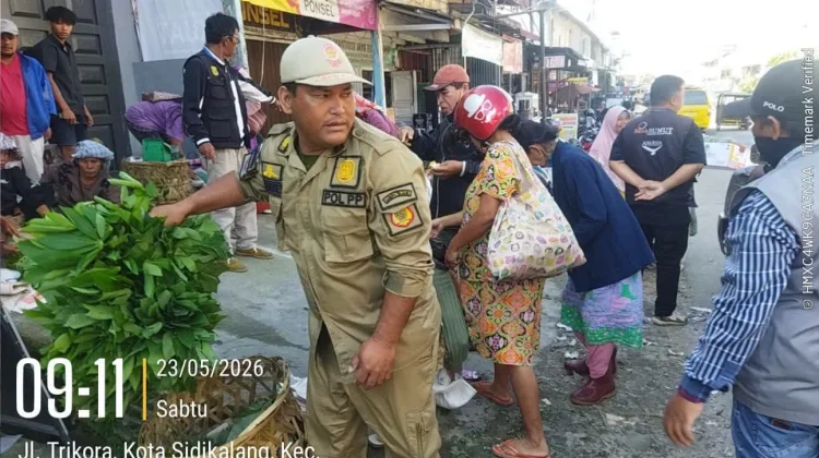 Satpol PP dan PD Pasar Sidikalang Lakukan Penertiban PKL Cegah Kemacetan