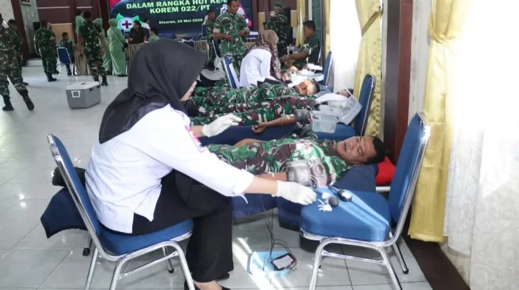 Donor Darah HUT ke -64 Korem 022 Pantai Timur