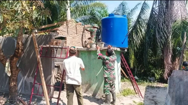 Korem 022 Pantai Timur Gelar Karya Bakti Rehab Panti Asuhan