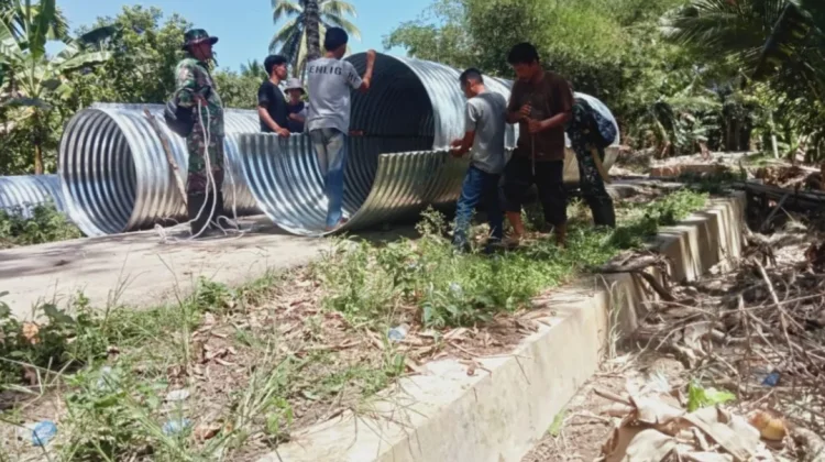 Kodim 0212 TS Bangunan Jembatan Desa Somanggal Parmonangan