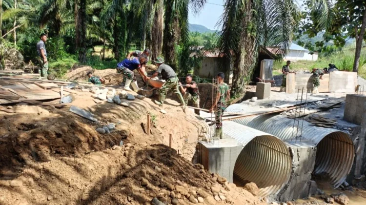 Pembangunan Jembatan Aramco Penghubung Desa Lau Garut–Mardingding
