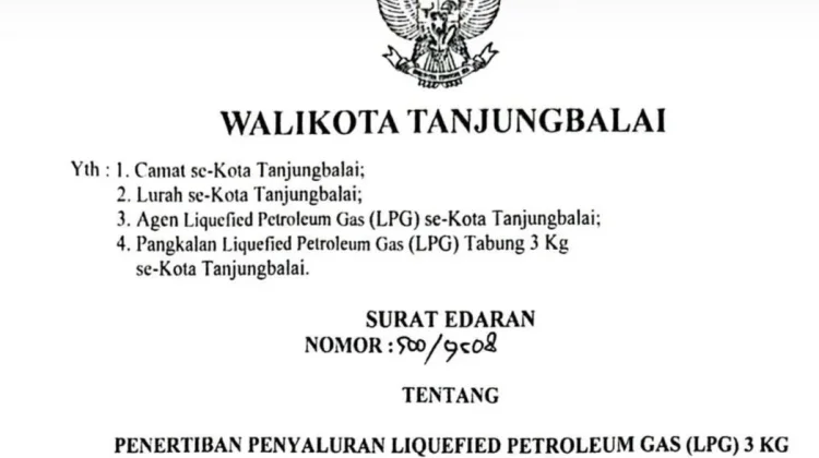 Pemko Tanjungbalai Keluarkan Surat Edaran Penertiban Penyaluran LPG Bersubsidi