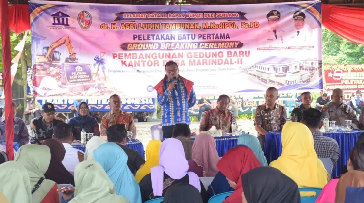 Bupati Apresiasi Pembangunan Kantor Desa Marindal Berbasis Swadaya Masyarakat