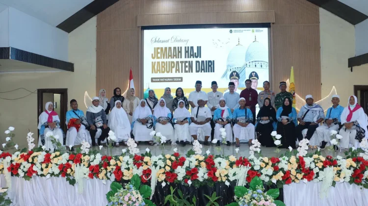 Sambut 17 Jemaah Haji, Pemkab Dairi Berharap Jadi Teladan Moral dan Spiritual