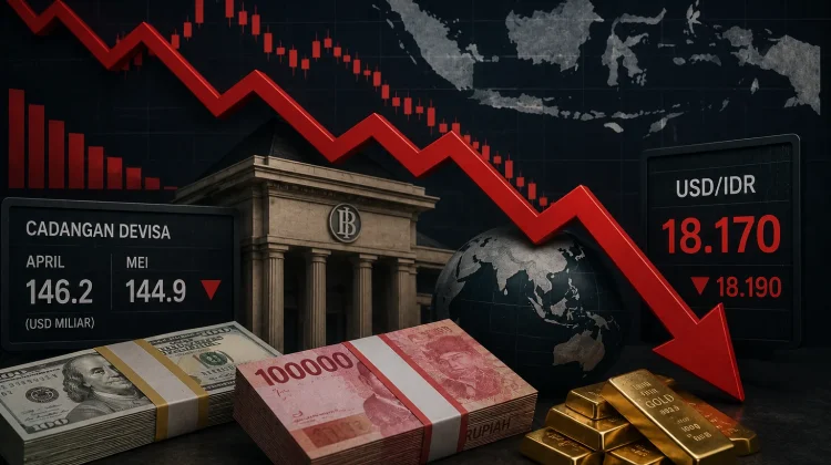 Cadangan Devisa Turun, Rupiah Nyaris Sentuh Rp18.200 per Dolar