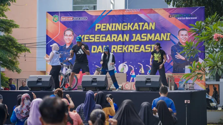Dispora Medan Gelar Senam PKJR di Taman Gajah Madah