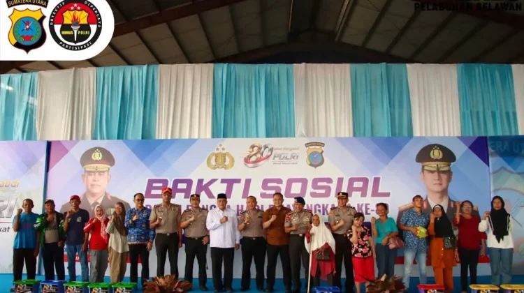 Hari Bhayangkara ke-80, Polda Sumut dan Polres Pelabuhan Belawan Bagikan Sembako