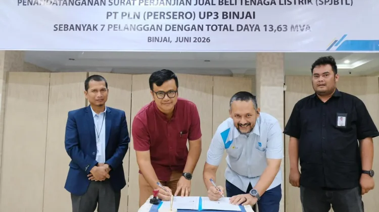 PLN UP3 Binjai Dorong Pertumbuhan Ekonomi melalui Penandatanganan SPJBTL 13,63 MV