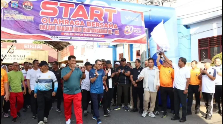 Jalan Santai Hari Bhayangkara ke-80, Polres Binjai Sinergi Polri dan Masyarakat