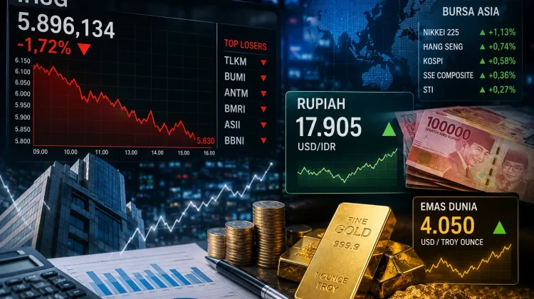 IHSG Melemah 1,72 Persen, Rupiah Berbalik Menguat
