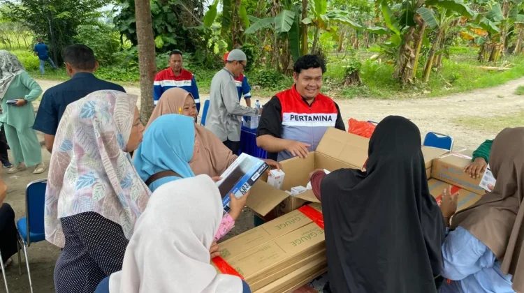 Pertamina EP Pangkalan Susu Bantu Fasilitas Posyandu di Hamparan Perak