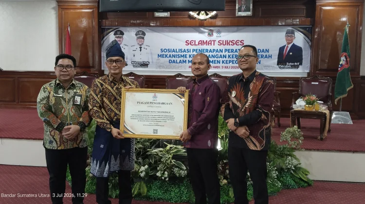 Pemko Tanjungbalai Raih Penghargaan BKN RI atas Implementasi E-Kinerja Tertinggi