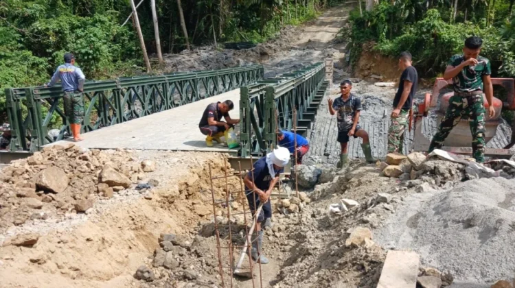 Jembatan Modular di Desa Botombawo selesai Dikerjakan