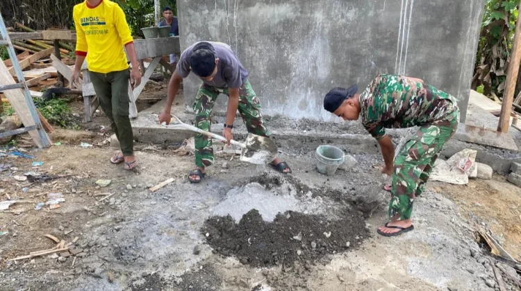 Bakti TNI Kebut Pembangunan Bak Air Bersih dan Pipanisasi di Nias Selatan