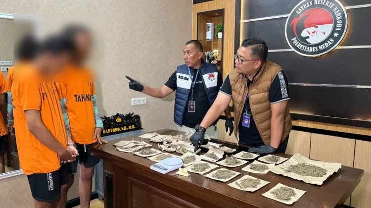 Satresnarkoba Medan Amankan Dua Oknum Pengedar Narkotika Jenis Ganja