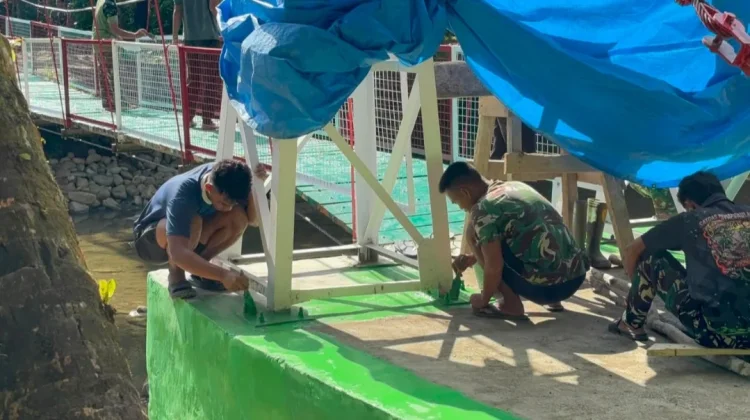 Jembatan Gantung Sungai Hou Capai 95 Persen, Akses Antarwilayah Segera Terhubung