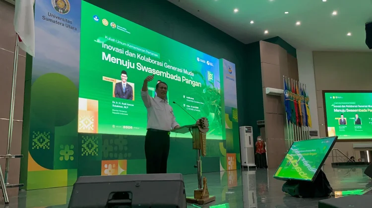 Diwarnai Aksi, Mentan Ajak Mahasiswa USU Berinovasi Dukung Swasembada Pangan