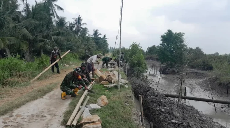 Satgas TMMD Ke-129 TA 2026 Kodim 0208 Asahan Bangun Turap