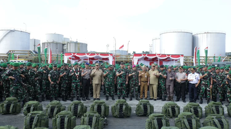 Bupati Asahan Hadiri Kepulangan Satgas Pamtas Yonif 126/KC