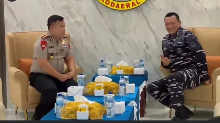 Kapolres Pelabuhan Belawan Perkuat Sinergitas  Silaturahmi ke Kodaeral I Belawan