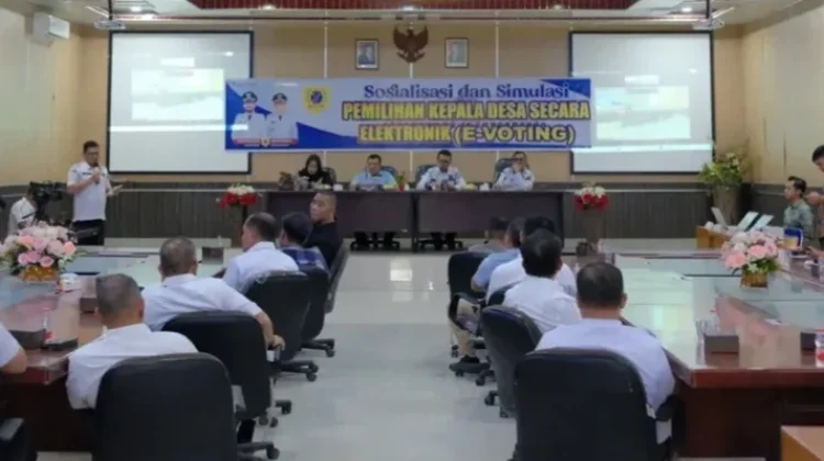 Bupati Labusel Buka Sosialisasi dan Simulasi E-Voting Pilkades
