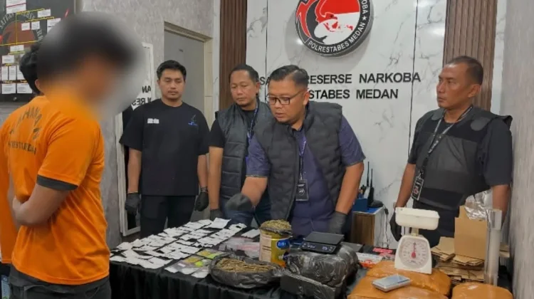 Polrestabes Medan Ringkus Bandar Narkoba Jaringan Antarpulau