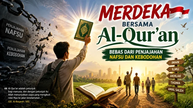 Merdeka bersama Alqur'an bebas dari penjajahan nafsu dan kebodohan