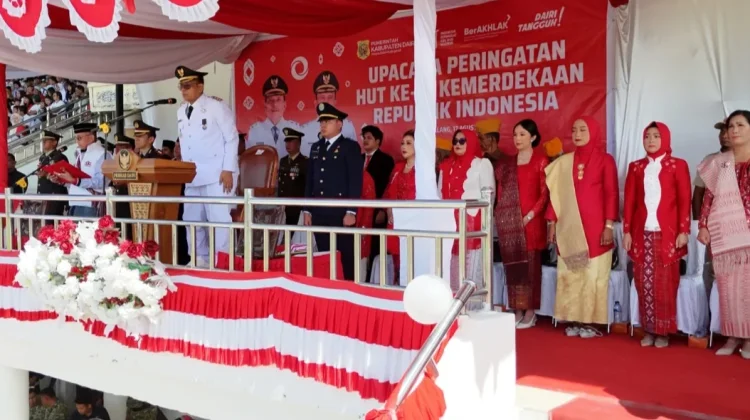 Dandim 0206/Dairi Hadiri Upacara HUT ke-81 RI di Stadion Panji Bako Kabupaten Dairi