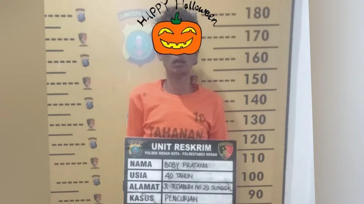 Polsek Medan Kota Amankan Terduga Pencuri Ponsel di Kedai