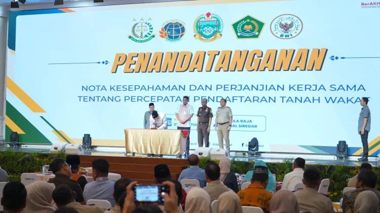 Percepatan Pendaftaran Tanah Wakaf, Kemenag Sumut Tandatangani Nota Kesepahaman