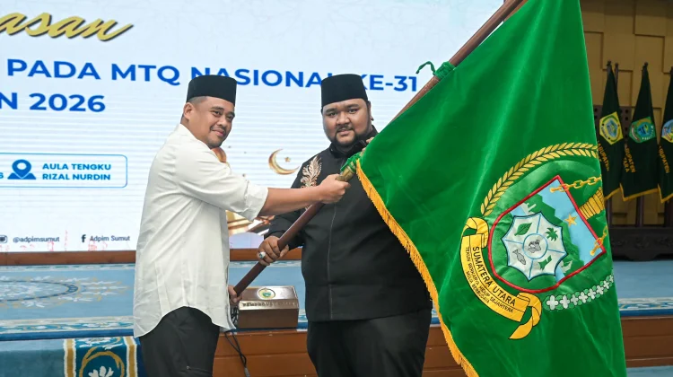 Bobby Nasution Lepas Kafilah Sumut ke MTQ Nasional, Targetkan Empat Besar
