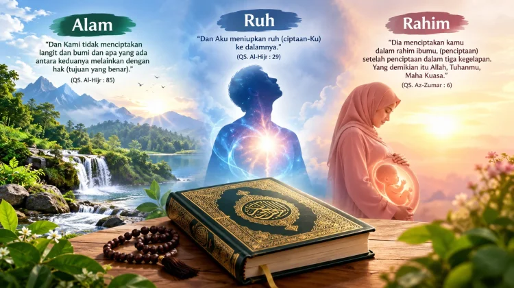 Isi Kandungan Alqur'an Berkaitan dengan Alam, Ruh, dan Rahim